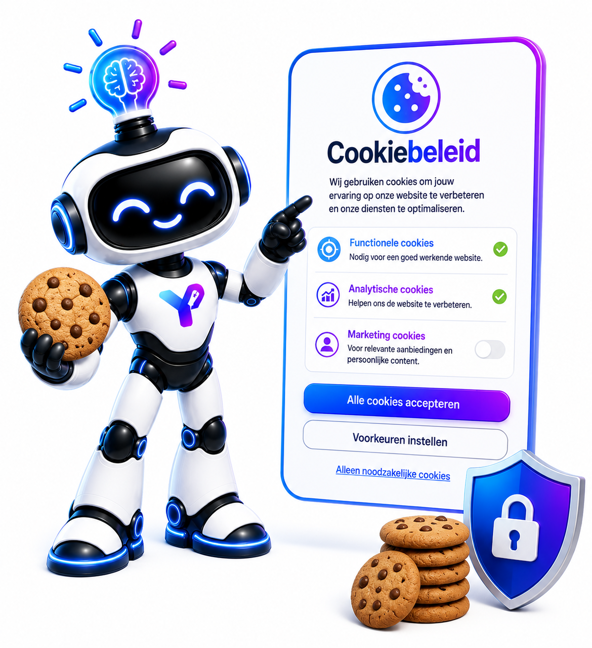 Your AIdea robot holding a shield and a document