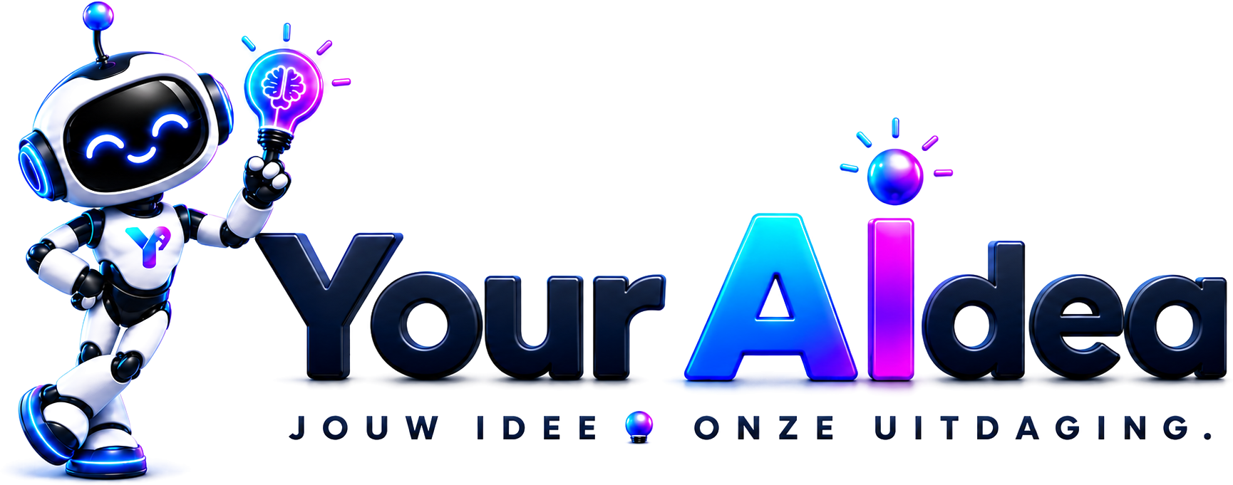 De YourAIdea-assistent werkt aan een idee op een laptop